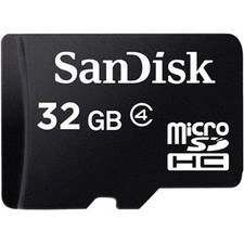 SanDisk 32GB microSDHC Memory Card, Class 4 with SD Adapter