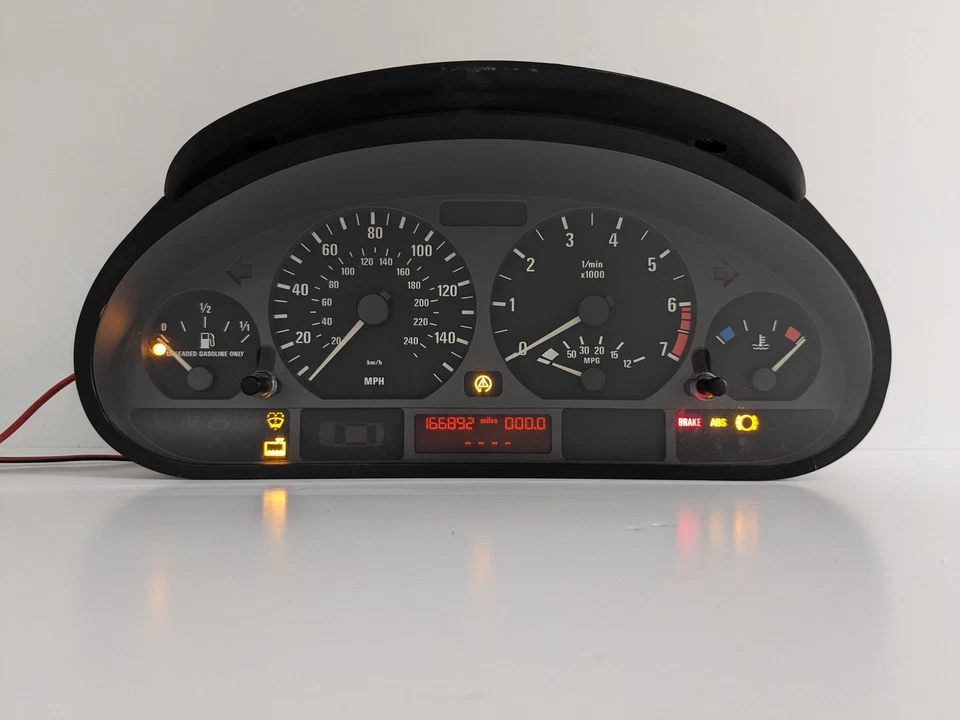 BMW 323i 325i Serie 3 1999-2000 Instrumento Velocímetro Cuadro Medidores 166 k Fabricante de equipo original Foto 2 de 4