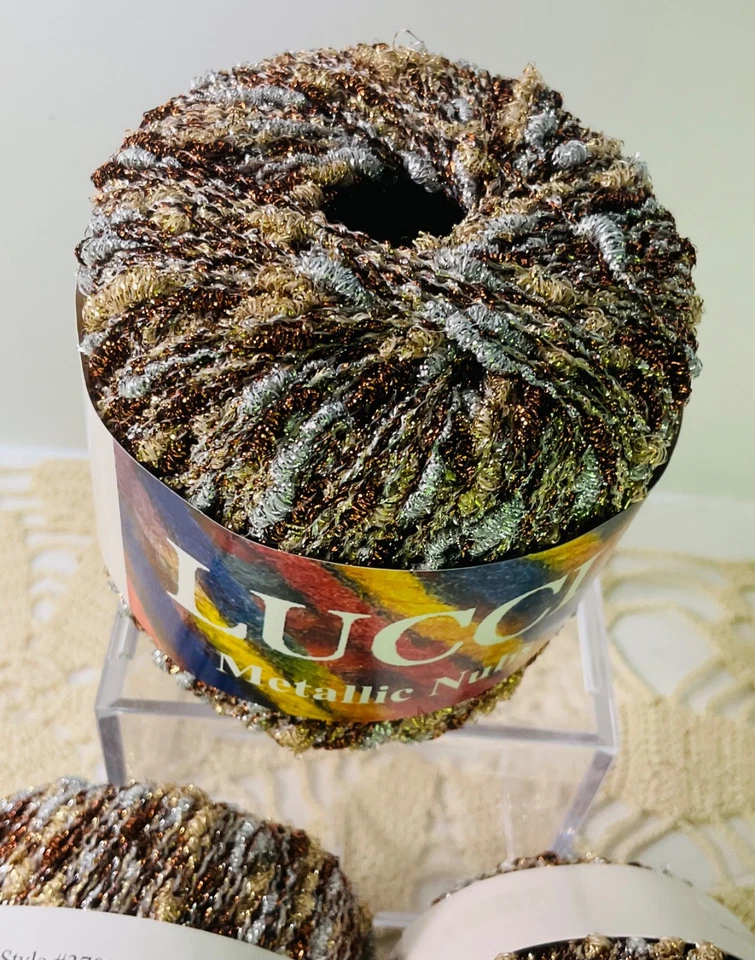 Lucci Yarns Metallic Nubs Lot of 3 Textural Yarn New Carry Along A4/A11/A46 - Image 4 of 4