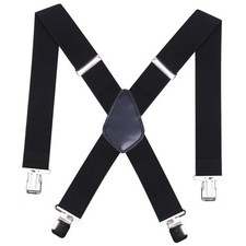 Suspenders for Mens Heavy Duty 2 Inch Work Suspenders High Elasticity and Black
