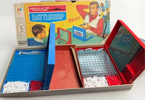 VTG 1967 Battleship Game Classic Milton Bradley Naval Strategy Complete Box Wear