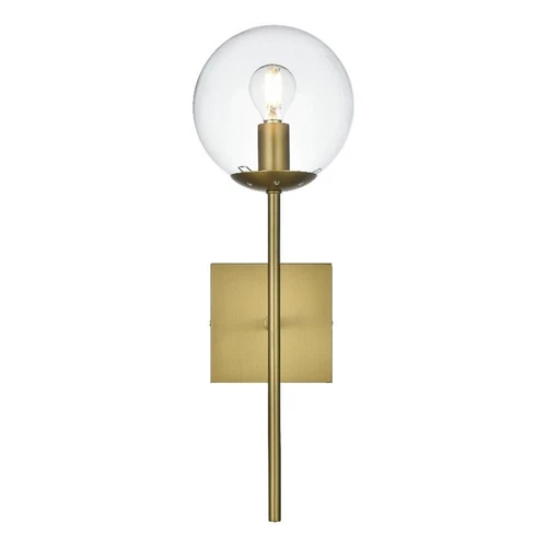 Living District Neri 6" Wall Sconce Clear Shade In Satin Gold - Picture 1 of 7