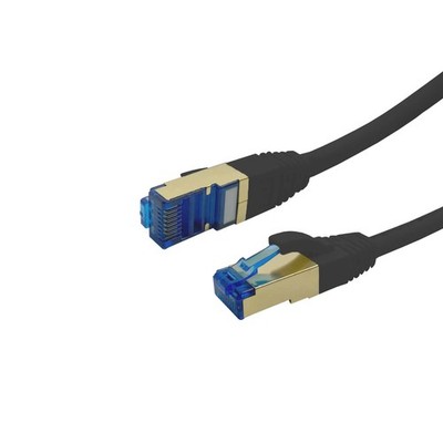 ProfiPatch Patchkabel mit Cat7 Rohkabel RJ45 PiMF Netzwerk DSL LAN schwarz 0,25m