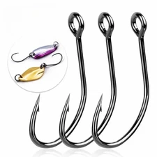 50Pcs Siwash Hooks Lightweight Replacement Hooks for Spinner Bait Trolling Bait