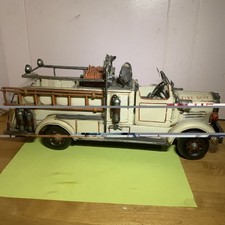VTG Style Tinplate Fire Engine Truck Model Ornament SO Prairie Devore 39cm
