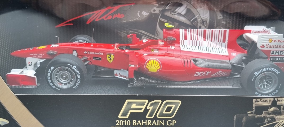 Hot Wheels Elite Ferrari F10 F.Alonso 2010 Bahrain GP Winner 1:18