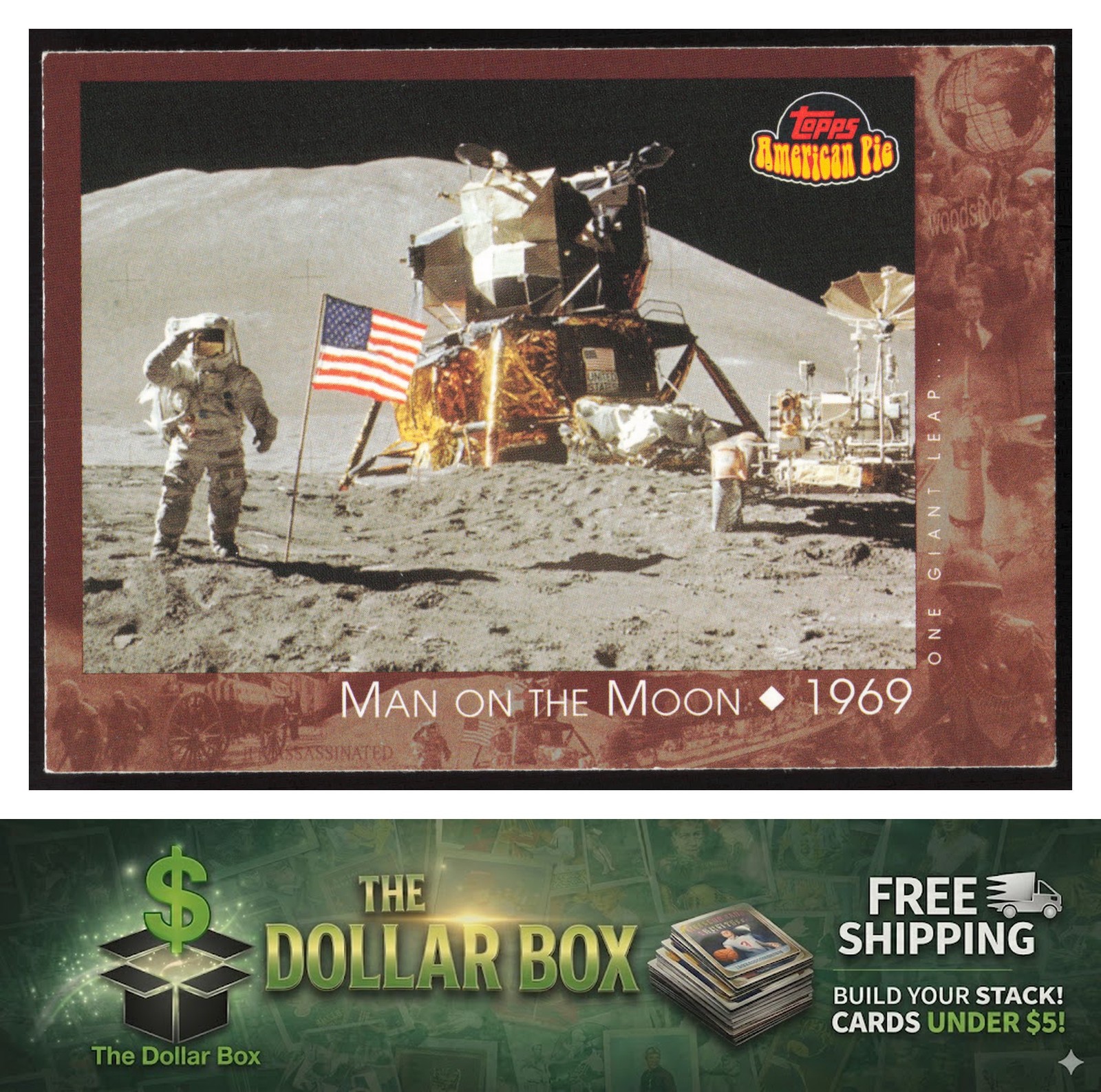 Man On The Moon #129 Baseball Cards 2001 Topps American Pie trading card — raw and PSA graded price guide
