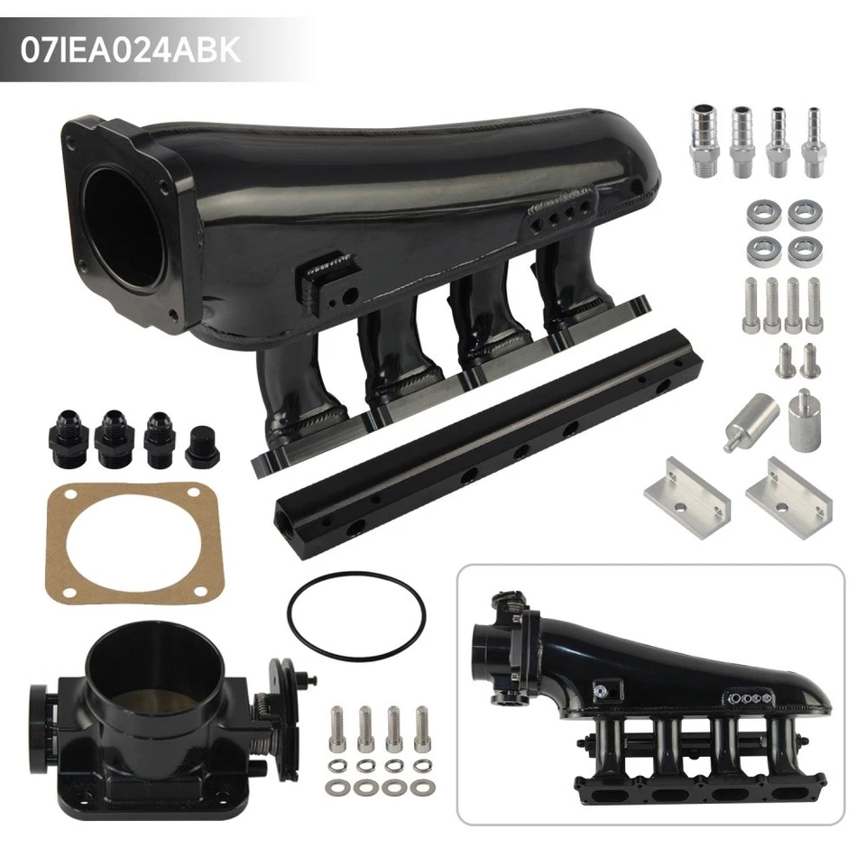 Intake Manifold Kit + 80mm Throttle Body + Fuel Rail For VW Golf GTI MK4 TT 1.8T - Image 2 of 4