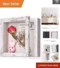 Elegant 5x5 Memory Display Shadow Box Frame with Versatile Wall/Table Design