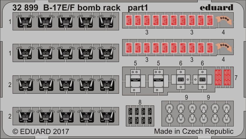 Eduard Accessories 32899 - 1:32 B-17E/F Bomb Rack For Hkm - Etched Set - New