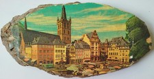 SOUVENIR TRANCHE DE BOIS BRUT PEINTE TREVES / TRIER