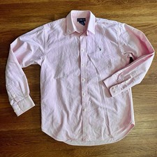 VTG Ralph Lauren 16 Big Boys Shirt Pink Button Up Classic Preppy Oxford Pony