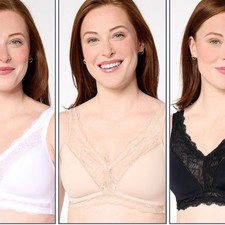 Breezies Soft Support Lace Wirefree Unlined Bra Set of 3