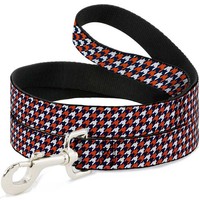 "Dog Leash Houndstooth Navy/Orange/White Narrow 0.5\" (Us Import)"