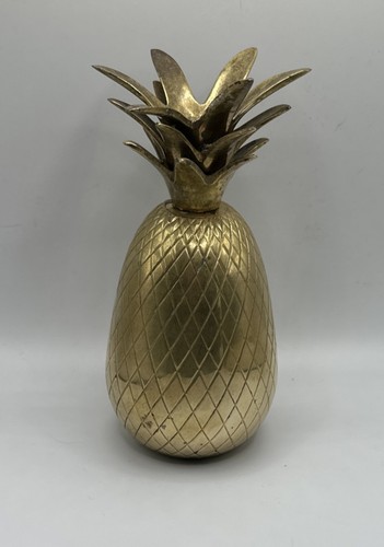 Brass Pineapple Figurine Candle Holder Decorative Patina Collectible 6.5 Inches - Picture 2 of 6