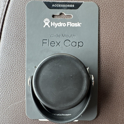 Hydro Flask Flex Cap Replacement Screw-On Lid for Wide Mouth Bottle, Black