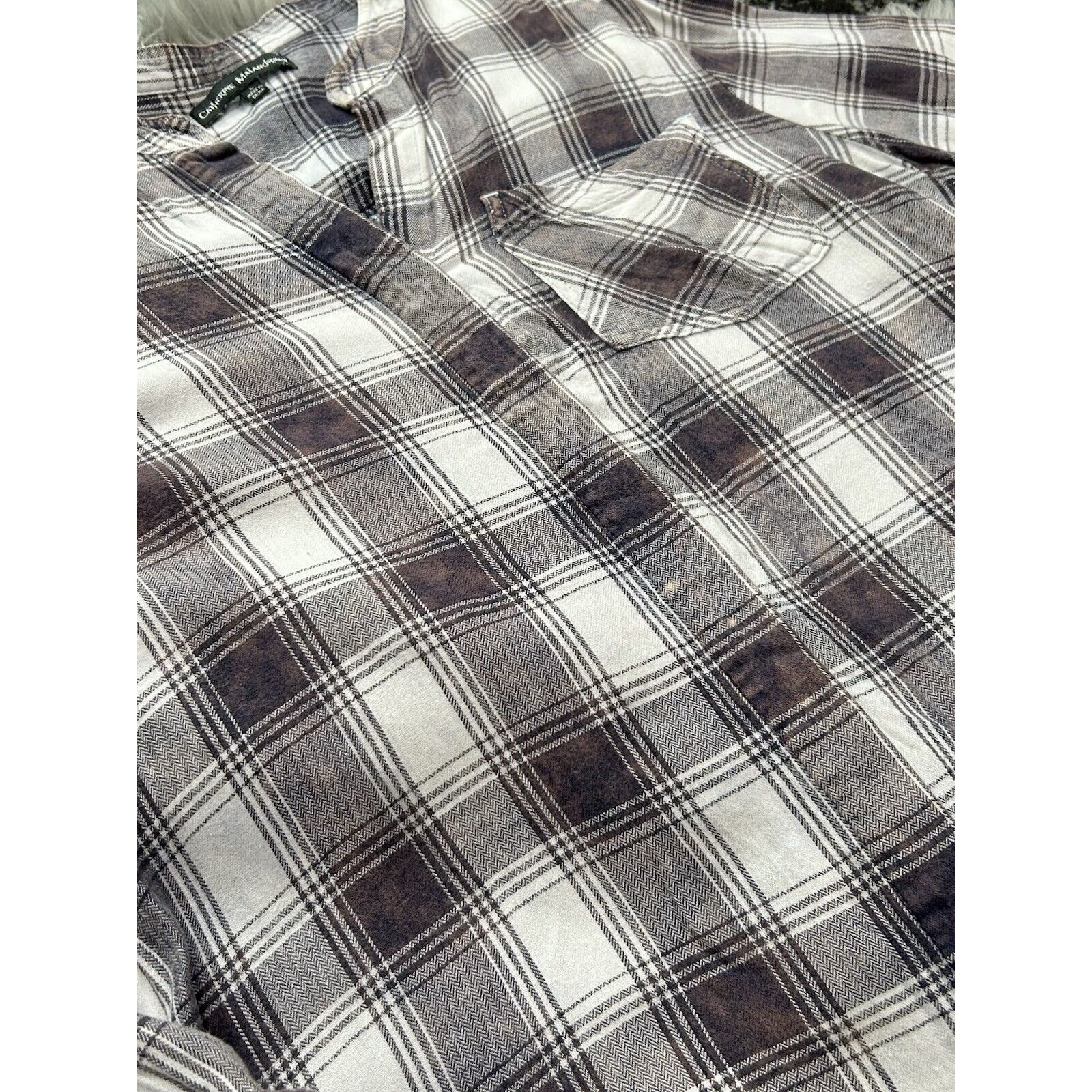 Catherine Malandrino Bleached Designed Maroon Pla… - image 2