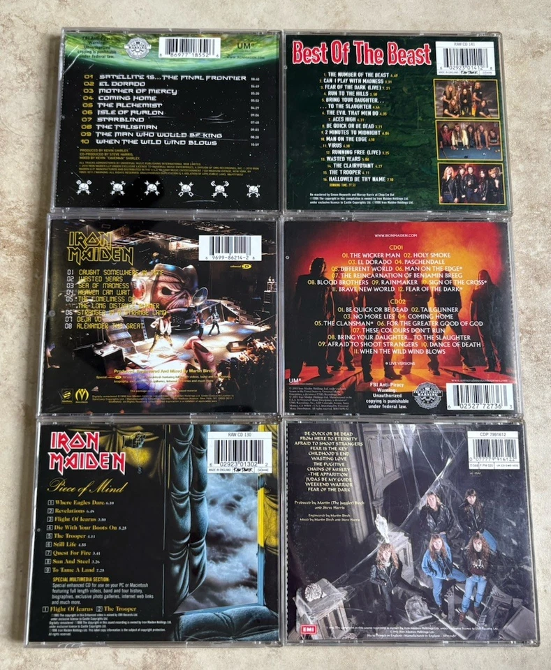 Iron Maiden Vintage Cd Lot Of 6 Very Nice Pre-owned Albums. Foto 4 de 4