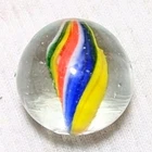 11/16"- Killer Vivid Cased Naked Beachball Solid Core German Marbles MINT