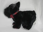 Pier One 1 Imports Dog Plush Black Scotty Schnauzer Plaid Paws Stuffed