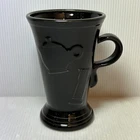 RARE HLC Fiesta FiestaWare BLACK Embossed PEDESTAL MUG 6 1/8" Homer Laughlin Co