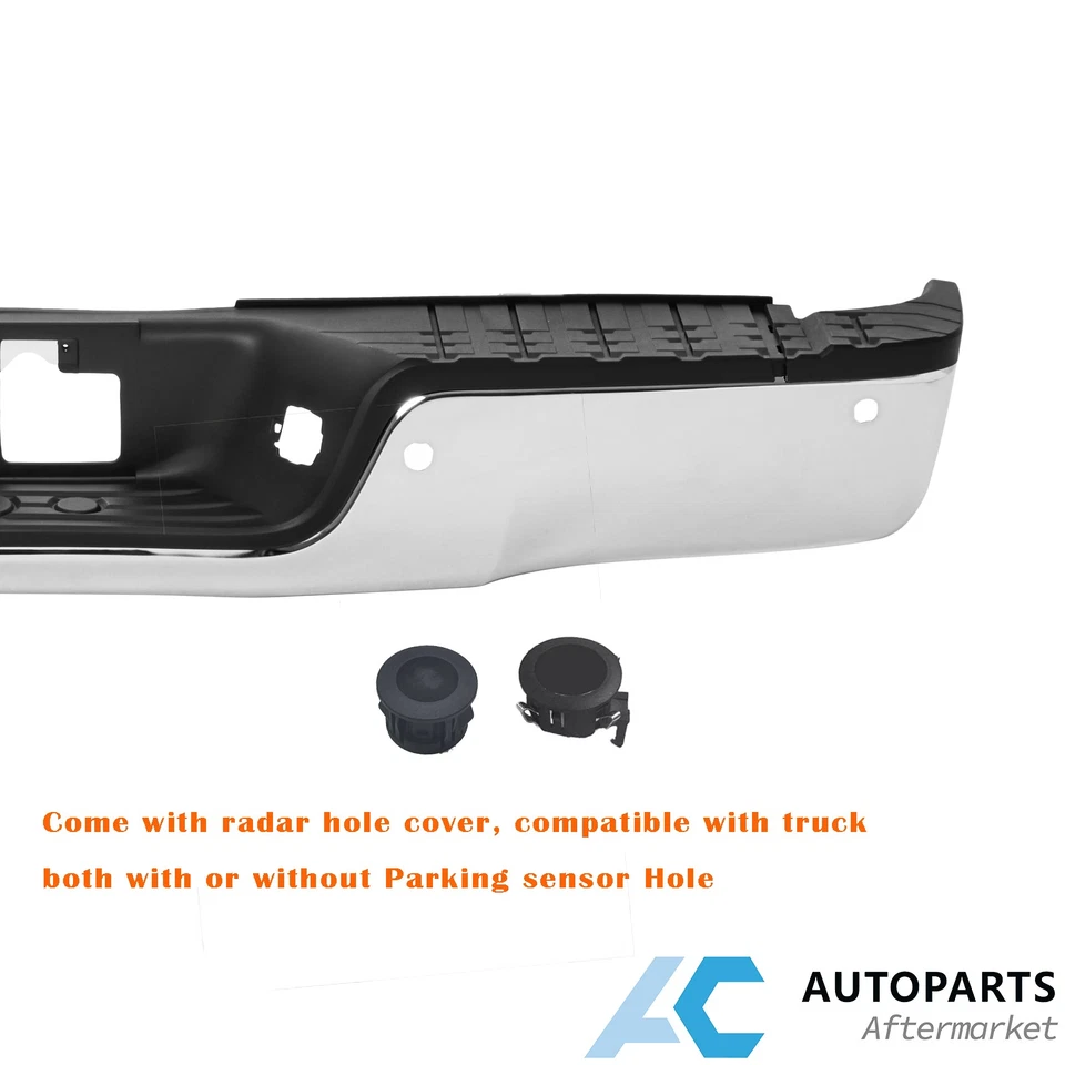 For 2007-2013 Toyota Tundra SR5 Base Rear Bumper W/Hole Radar Hole Cover Chrome - Изображение 2 из 4