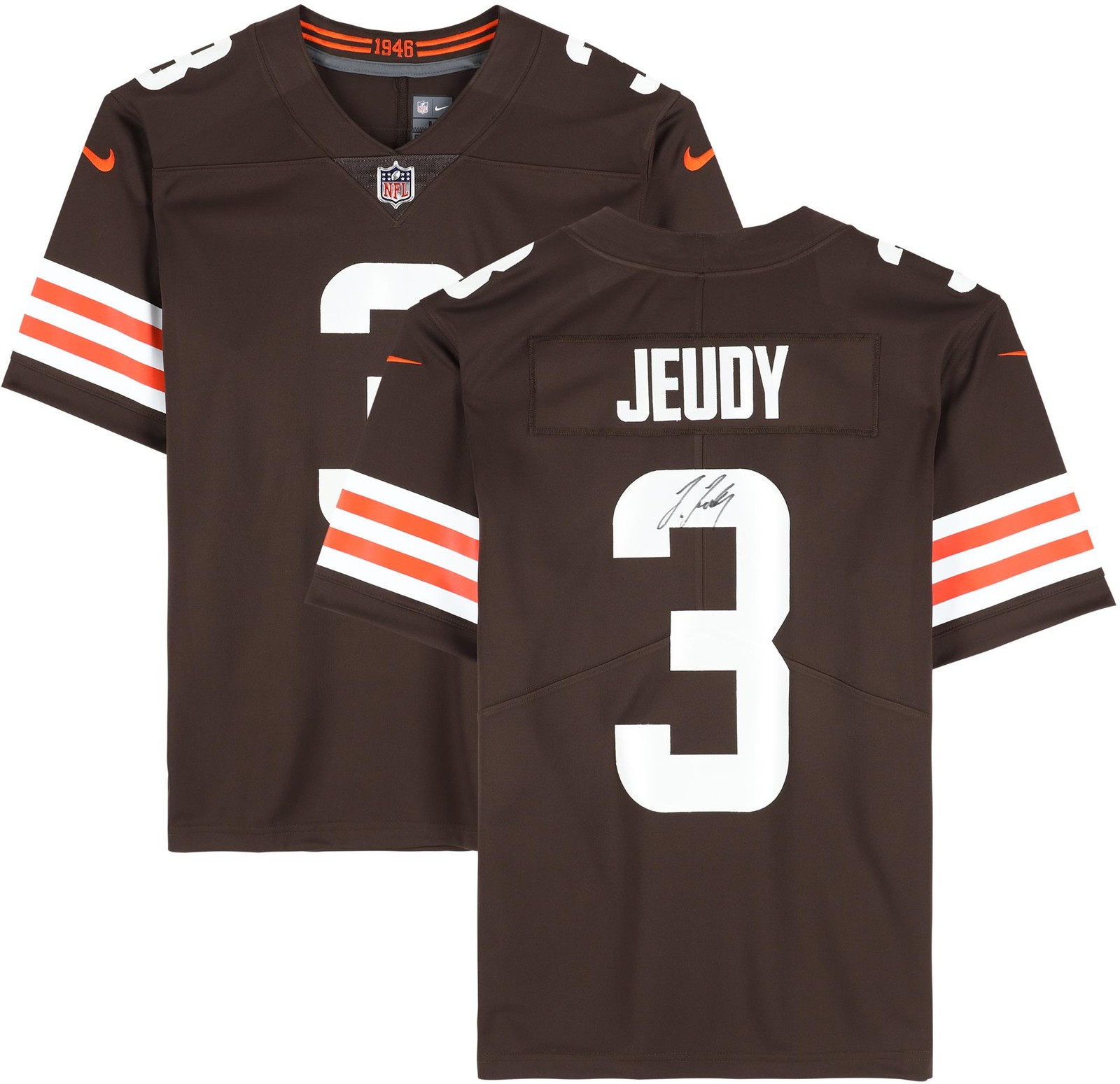 Jerry Jeudy Autographed Signed Cleveland Browns Brown Limited Jersey 