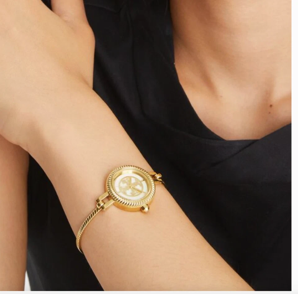 NUEVO EN CAJA RELOJ BRAZALETE TORY BURCH REVA SET DE REGALO TBW4029 $279 TONO DORADO MULTICOLOR Foto 3 de 4