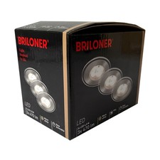 3 x Briloner LED Einbauleuchten Nickel matt IP44 3 x 5,5W 3000K 3-Stufen-Dimmbar