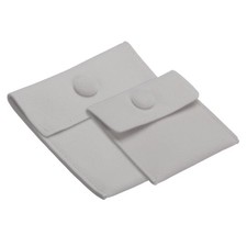 2 Pack 2 Size Jewelry Pouches Velvet with Snap Button for Rings Grey