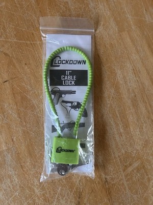 Lockdown Firearm Handgun Rifle Shotgun Gun Cable Lock 11  Green w/ 2 Keys New