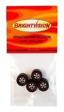 4 Brightvision Redline Wheels - 4 Large Deep Dish Dull Chrome Style