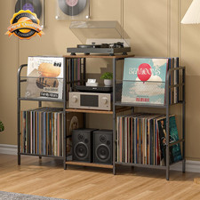 Record Player Stand with Vinyl Storage, Record Storage for 350 Albums, Tuntable