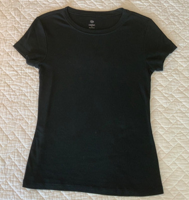 Caslon Womens Medium Short Sleeve Crew Neck Black T-Shirt (D27)