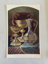 Antique Victorian Design Print – 1852 Church Plate by Skidmore of Coventry