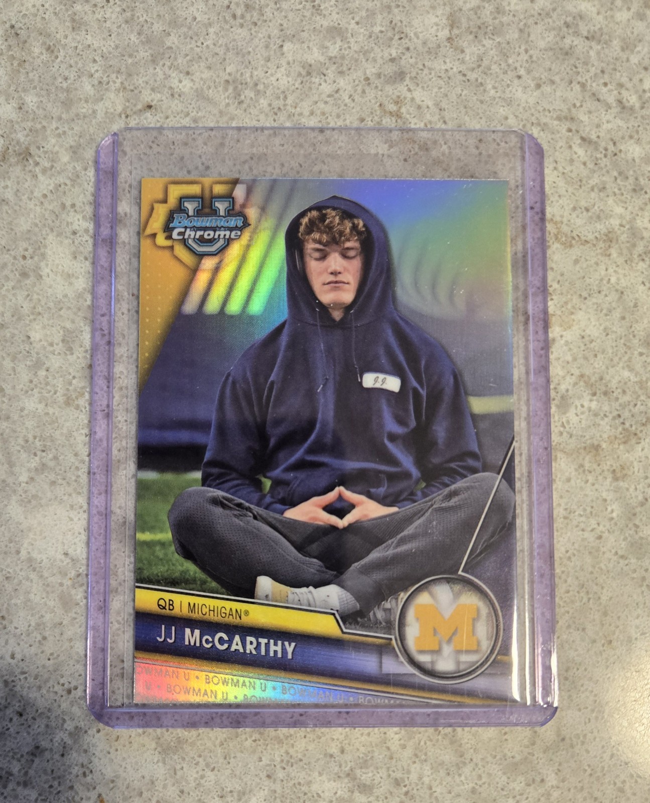 JJ MCCARTHY 2023 BOWMAN UNIVERSITY CHROME #63 SP IMAGE VARIATION REFRACTOR