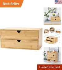 Bamboo Desk Drawer Organizer, Desktop Organizer with Drawers Tabletop Storage...