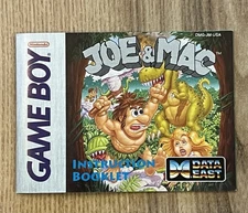 Vintage 1993 JOE & MAC Nintendo Original GAME BOY Manual Instruction Booklet