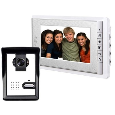 Wired Video Intercom Doorbell System 7 Inches Lcd Monitor Video Door Phone Kits