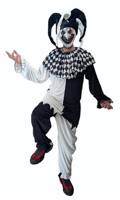 Erwachsene erschreckender mittelalterlicher Narr Joker Könige Narr Halloween Kostüm
