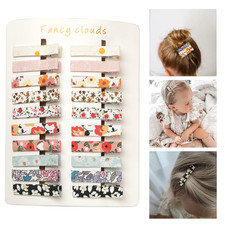Hair Clips for Girls Women Toddler Baby,Assorted 20Pcs Flower Fabric Fully Lined