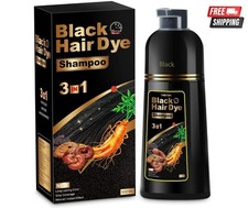 Shampoo Para Cubrir Canas Cabello negro Hierbas Naturales Brillo Y Crecimi