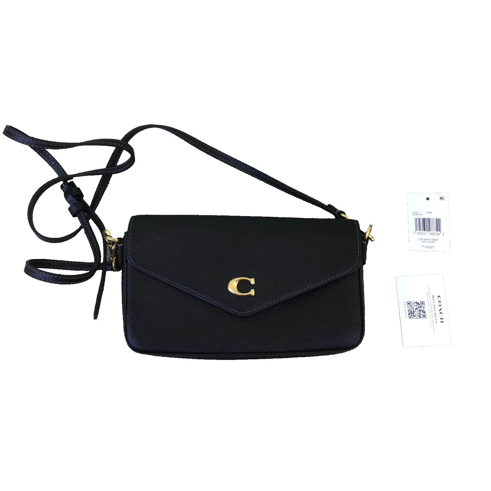 Coach Wyn Black Leather Crossbody Bag for Women 8.5x5