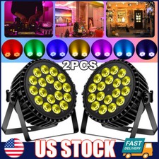 2PCS 270W RGBW 18 LED Wash Par Can DMX Stage Lighting Disco Show Wedding Event