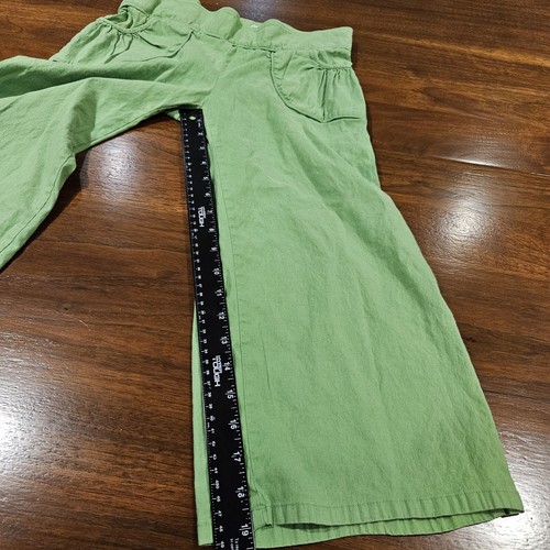 TO THE MAX Womens 4 Linen Cotton Capris Pants Back Zipper w/ Pockets Lime Green - Picture 6 of 8