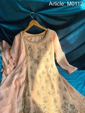 3PC DESI PAKISTANI INDIAN HEAVY PARTY DRESS HANDMADE EID DIWALI WEDDING SHAADI