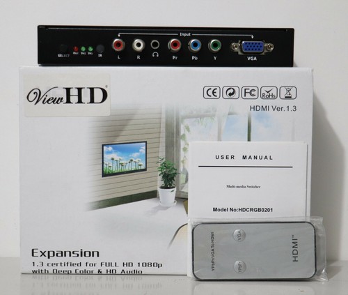 ViewHD HDCRGB0201 YPbPr/VGA zu HDMI Konverter mit Fernbedienung NEU - Bild 1 von 3