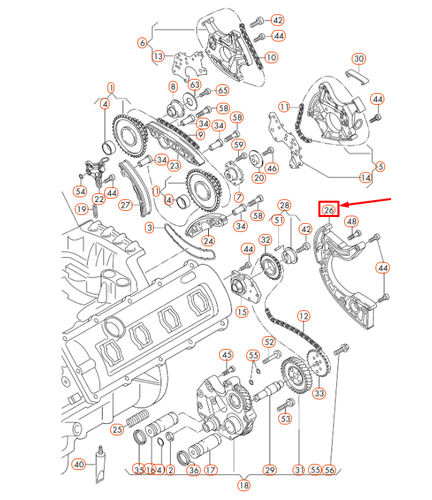NEW AUDI R8 42 LOWER ENGINE TIMING CHAIN TENSIONER 079109507AE ORIGINAL ...