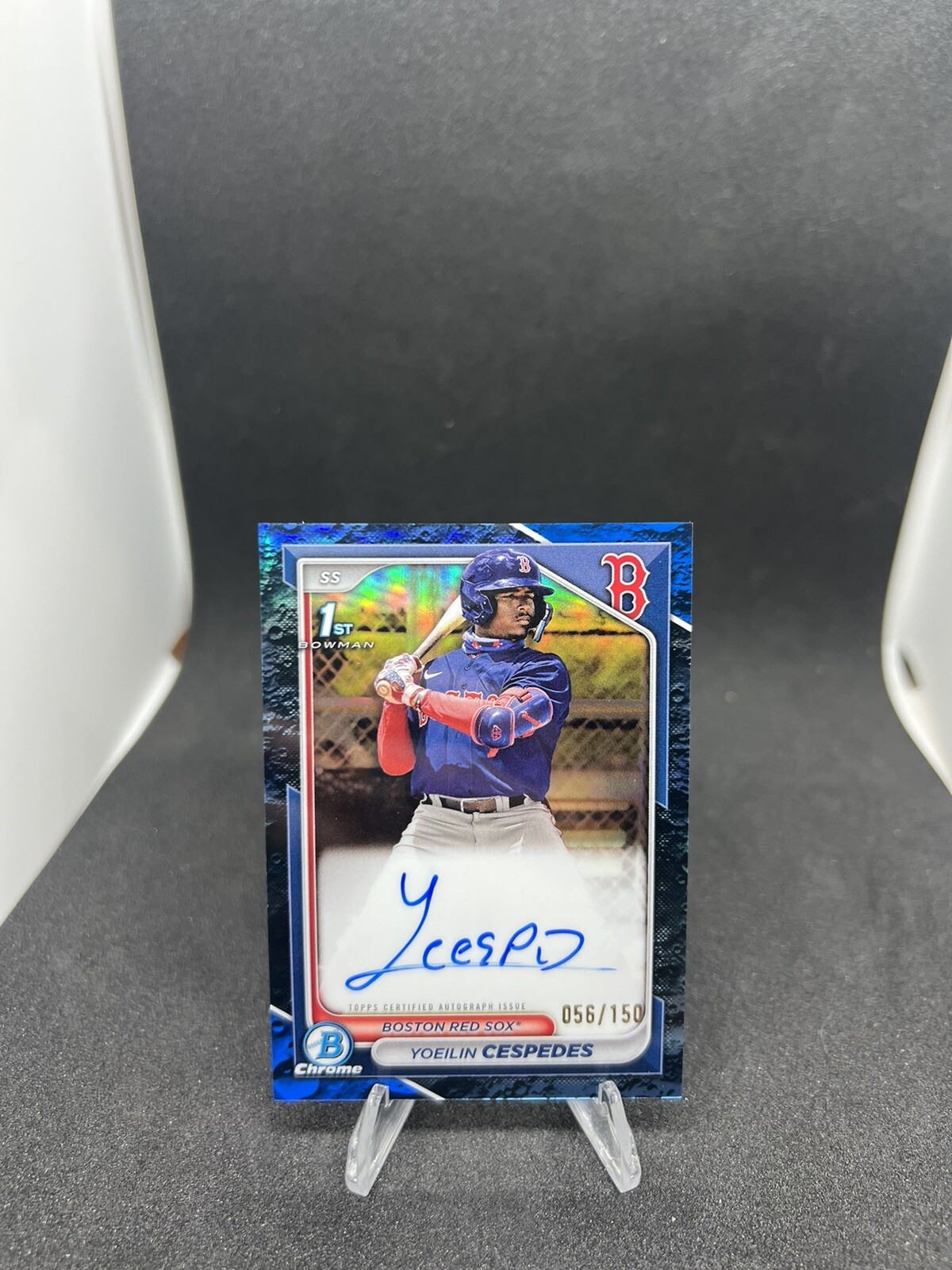 2024 Bowman Baseball Yoeilin Cespedes 1st Chrome Blue Lunar Crater Auto /150
