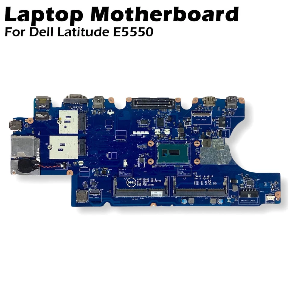 Dell Latitude E5550 Laptop Motherboard Intel i3-5010U 2.1GHz V82HM 0V82HM ZAM80 - Image 2 of 4